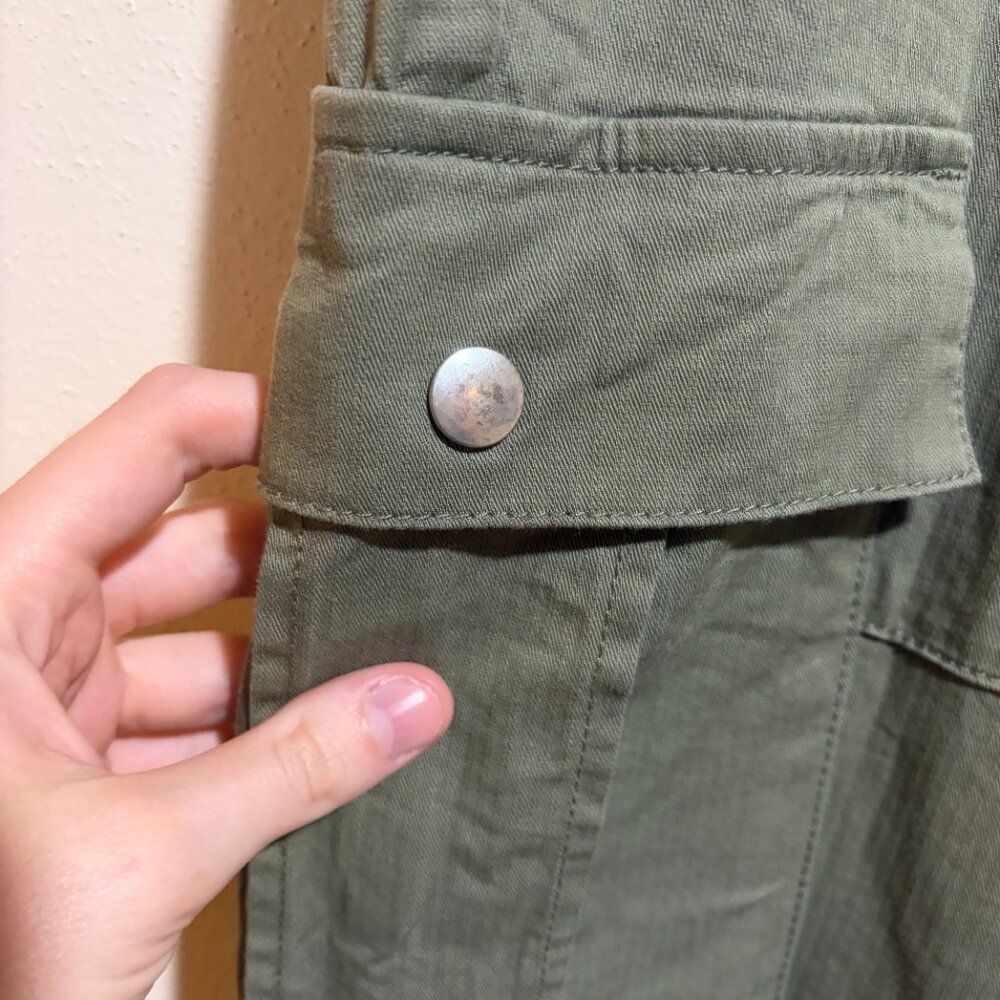 7Diamonds Size 30 10 Nellie Cargo Pants Olive Green Flare Utility - Picture 10 of 16